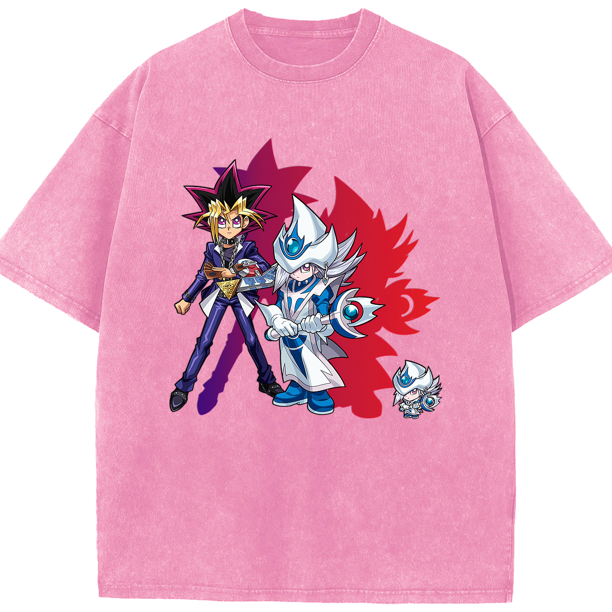 （画像用） 遊☆戯☆王 Yu-Gi-Oh! 綿100% ヴィンテージ風 半袖Tシャツ（フロントプリント）